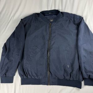 Silk Men's Navy Blue Bomber Jacket Lightweight
